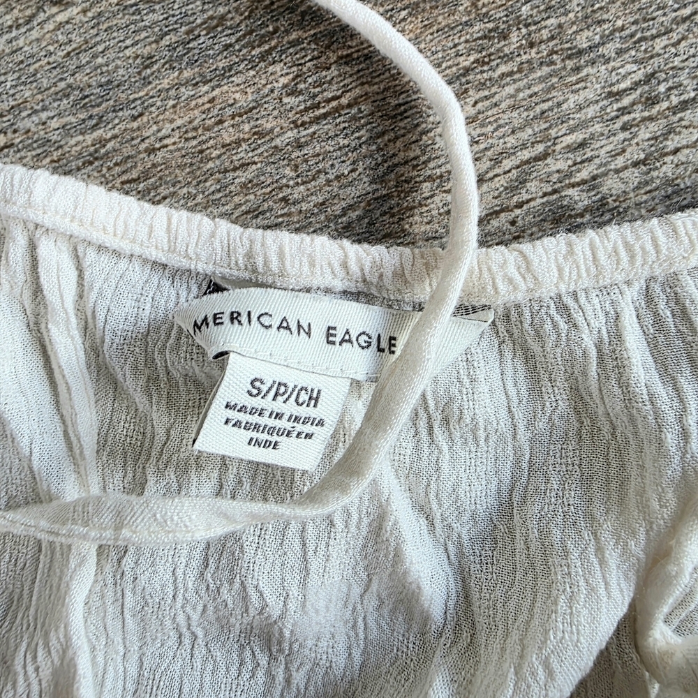 AE American Eagle Outfitters Cream tank Romper Shorts Sz Small - Picture 6 of 6